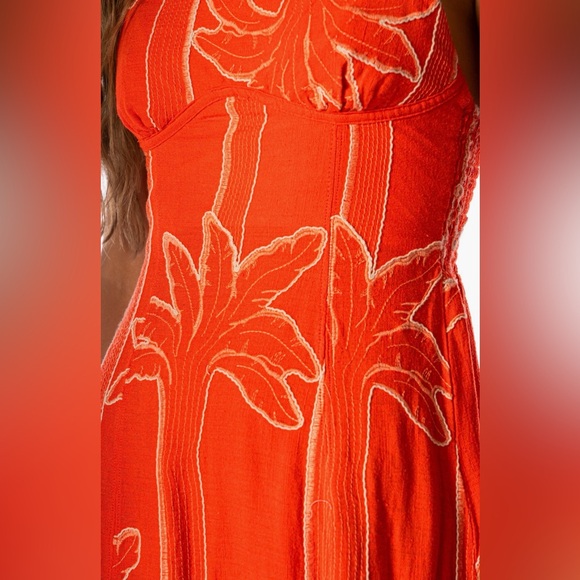 Maaji Lupine Embroidered Linen Midi Dress, Size Large, $252 - Picture 8 of 14